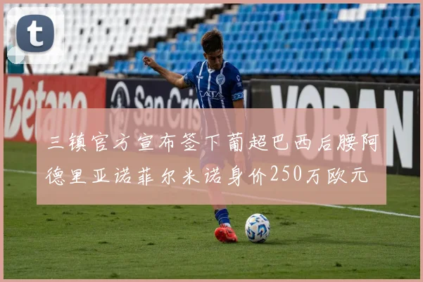 三镇官方宣布签下葡超巴西后腰阿德里亚诺菲尔米诺身价250万欧元